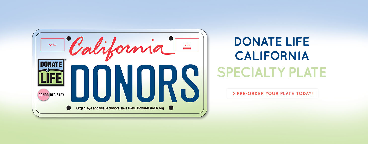 Donate Life California License Plate