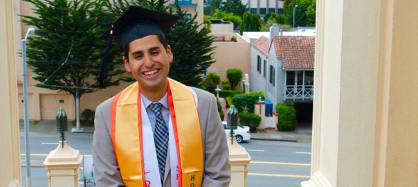 Alfonso Garcia graduating from University of San Francisco, 2016.