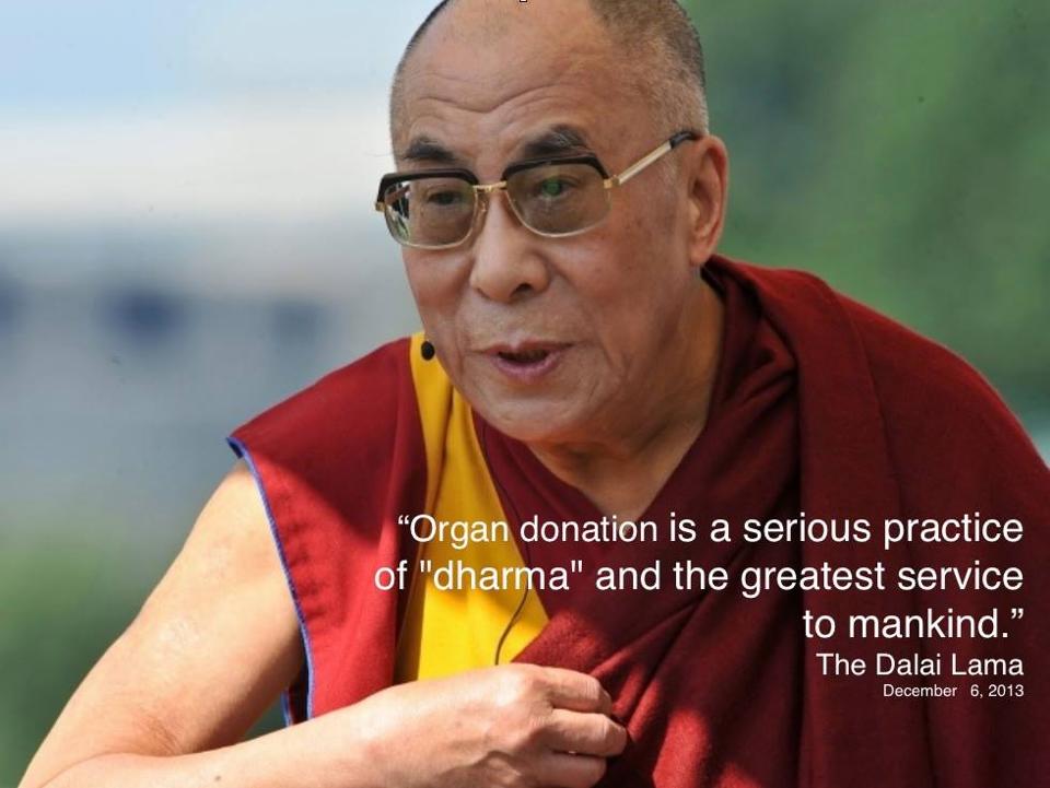 National Donor Sabbath - Dhali Lama quote on organ donation.
