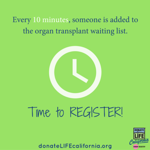 Spread the word of organ and tissue donation. Added to the waiting list.